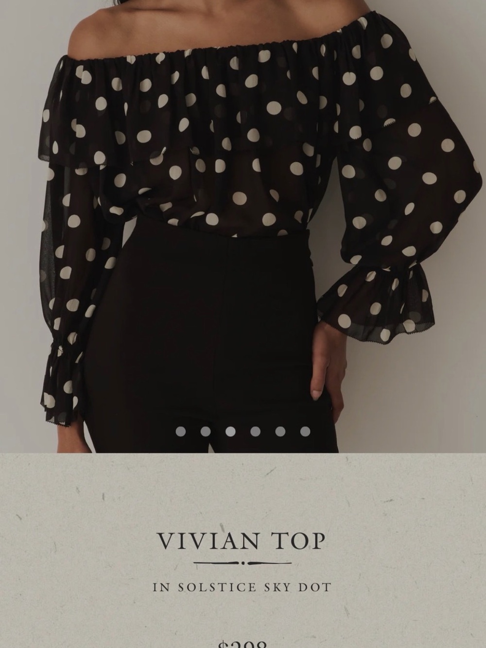 DÔEN Vivian Off-Shoulder Polka Dot Top